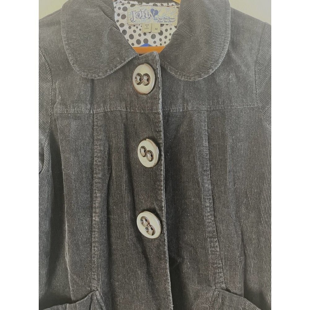 Adorable Jolt Boho Corduroy Black Coat - Picture 7 of 14